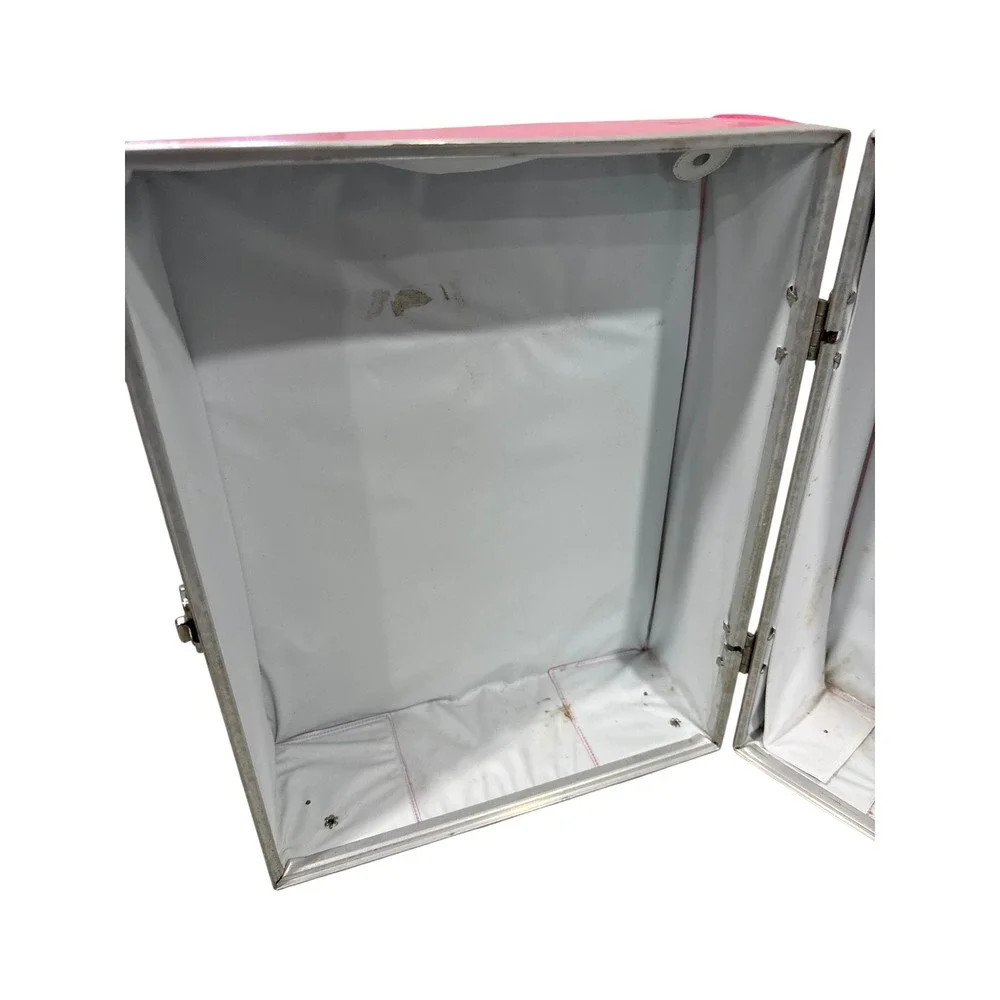 Vintage Fashion Doll Wardrobe Trunk Pink Vinyl Carrying Case Miner 1970s Mod